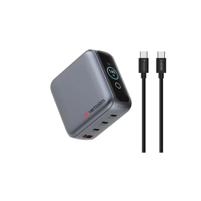Verbatim 30240 Mini-GaN-Ladegerät mit Display bis 140W