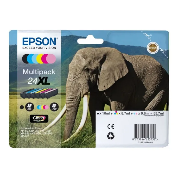 Epson C13T24384011 Druckerpatrone Multipack 24XL (BK, C, M, Y, HM, HC)