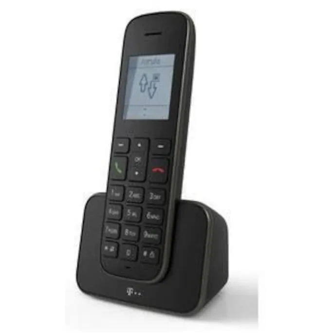 Telekom Sinus A 207 schnurloses, analoges Festnetztelefon mit AB schwarz
