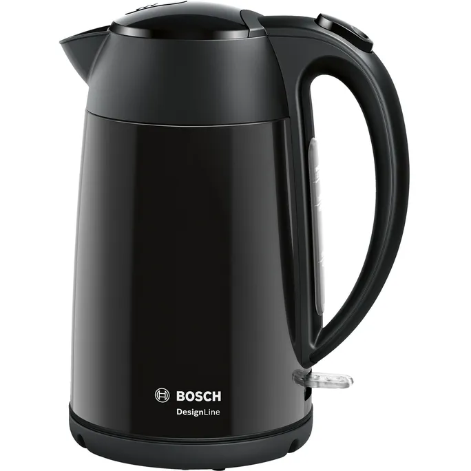 Bosch TWK3P423 Wasserkocher kabellos, DesignLine 1,7 l, 2.400 W, schwarz