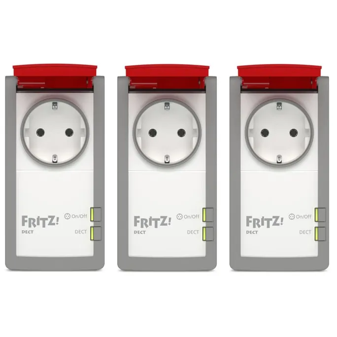 FRITZ!DECT 210 3er Set Smarte Steckdose für außen