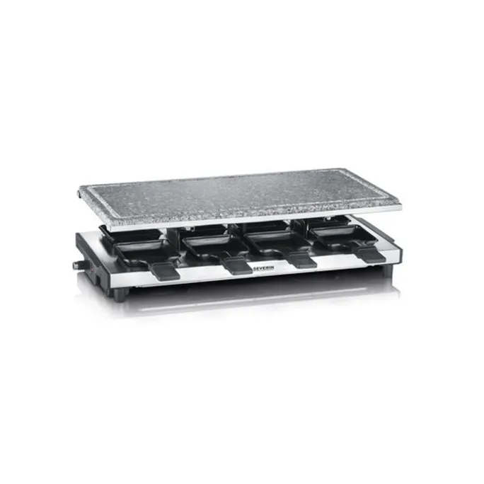 Severin RG 2374 Raclette-Grill mit Naturstein 1.400W Edelstahl gebürstet/schwar