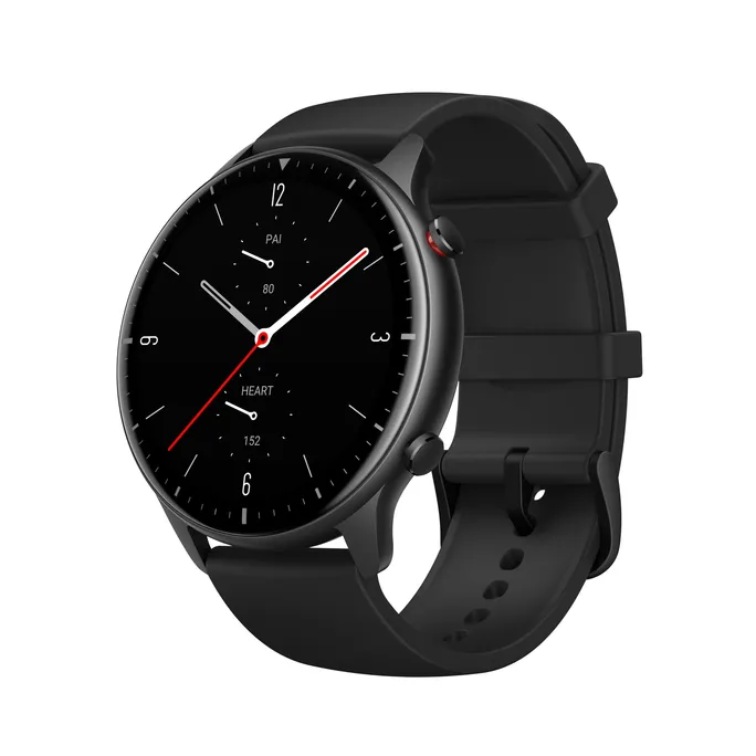 Amazfit GTR 2 Sport 47mm Smartwatch Aluminiumgehäuse, schwarzes Armband
