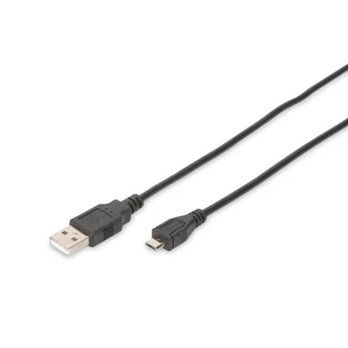 DIGITUS USB 2.0 Anschlusskabel 1,8m Typ A -micro  B St/St, schwarz