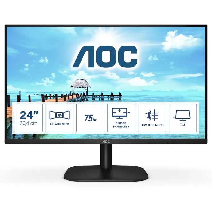 AOC 24B2XH 60,5m (23,8") Full HD IPS Monitor 16:9 VGA/HDMI 250cd/m²