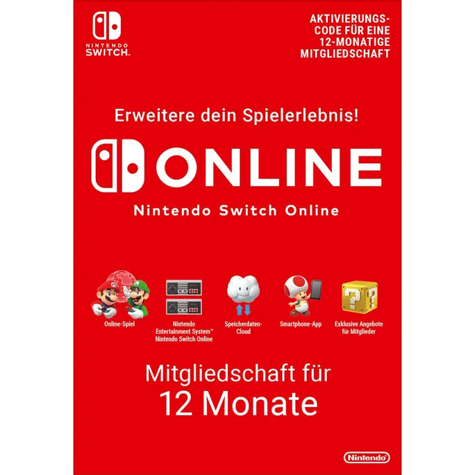 Nintendo Switch Mitgliedschaft 12 Monate 19,99 EUR