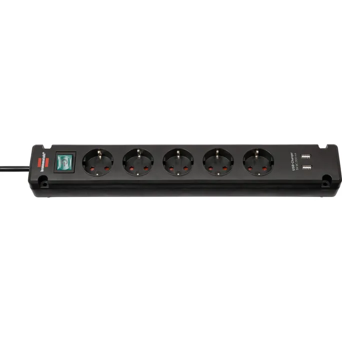 Brennenstuhl Bremounta Steckdosenleiste mit USB-Ladefunktion 5-fach 3m schwarz
