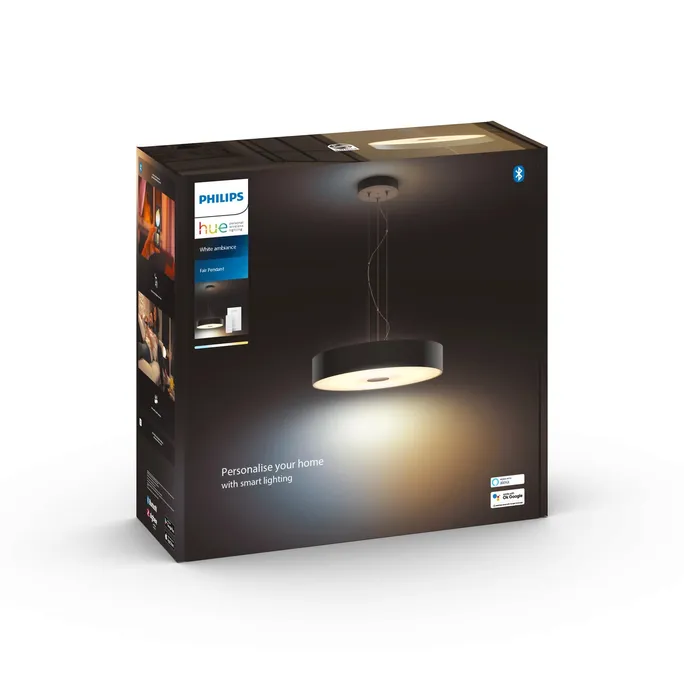 Philips Hue White Amb. Fair Pendelleuchte BT schwarz 3000lm Dimmschalter