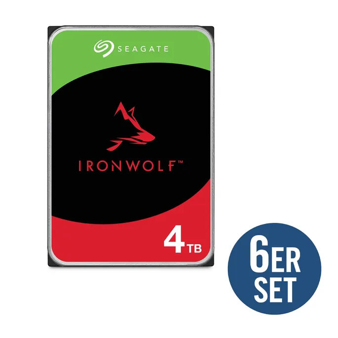 Seagate 6er Set IronWolf NAS HDD ST4000VN006 24TB - 6x4 TB 3,5 Zoll SATA 6 Gbit/s CMR