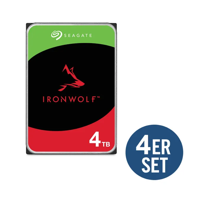 Seagate 4er Set IronWolf NAS HDD ST4000VN006 16TB - 4x4 TB 3,5 Zoll SATA 6 Gbit/s CMR