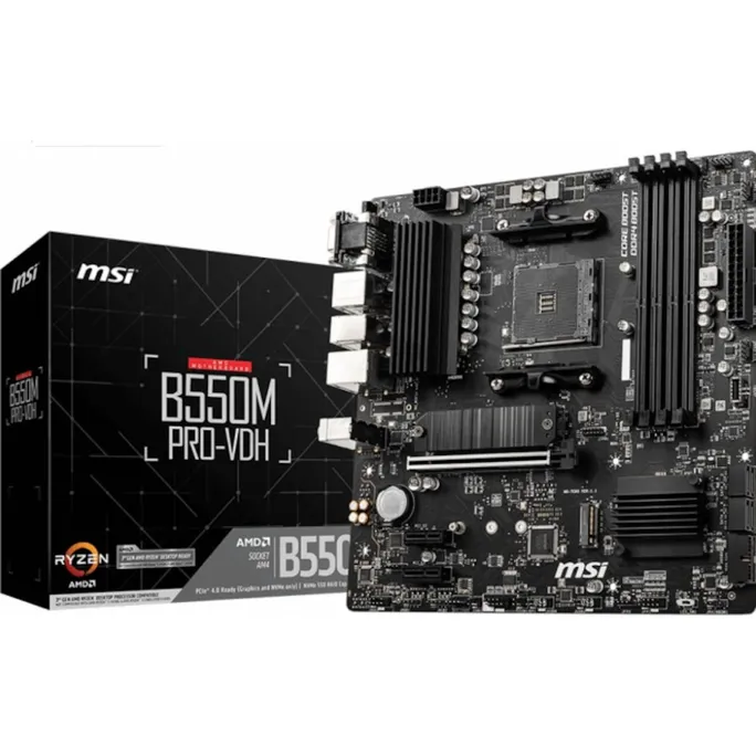 MSI B550M PRO-VDH mATX Mainboard Sockel AM4 M.2/DP/VGA/HDMI/LAN