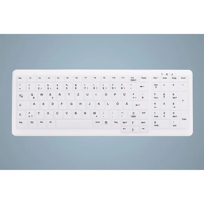 Cherry AK-C7000F-FU1-W/GE Kabellose Tastatur Weiß (Wischdesinfektion)