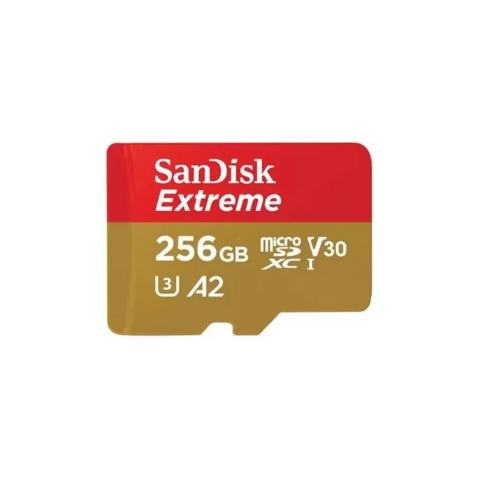 SanDisk Extreme 256 GB microSDXC Speicherkarte Kit (2022) bis 190 MB/s, C10,U3