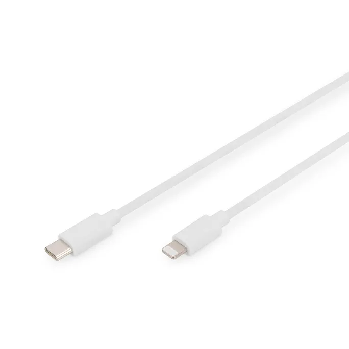 DIGITUS Daten- und Ladekabel USB-C zu Lightning, 2m, weiß