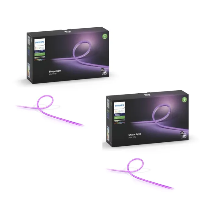 Philips Hue Lightstrip Outdoor 5m White & Col. Amb. 1600lm BT, 2er Pack