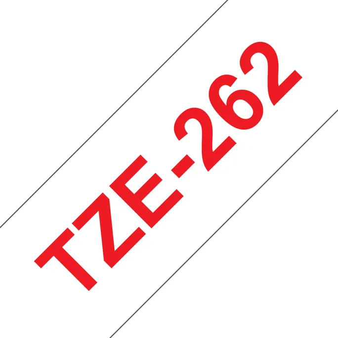 Brother TZe-262 Schriftband - 36 mm x 8m, laminiert, rot auf weiß