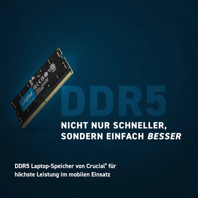 crucial DDR5-5600 64,128GB SO-DIMM メモリー Crucial DDR5 RAM 128GB Kit 5600MHz SODIMM, Arbeitsspeicher für