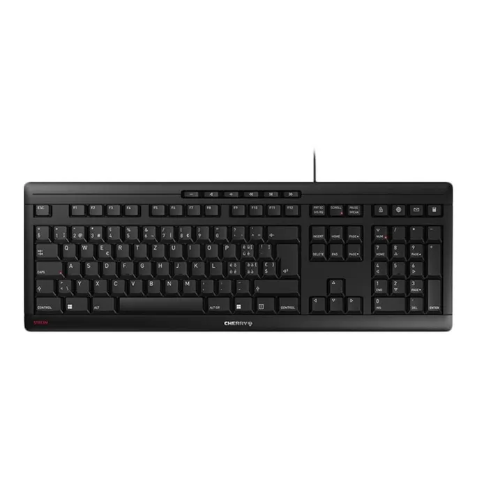 Cherry Stream Tastatur kabelgebunden, Schwarz (Layout: Belgisch)