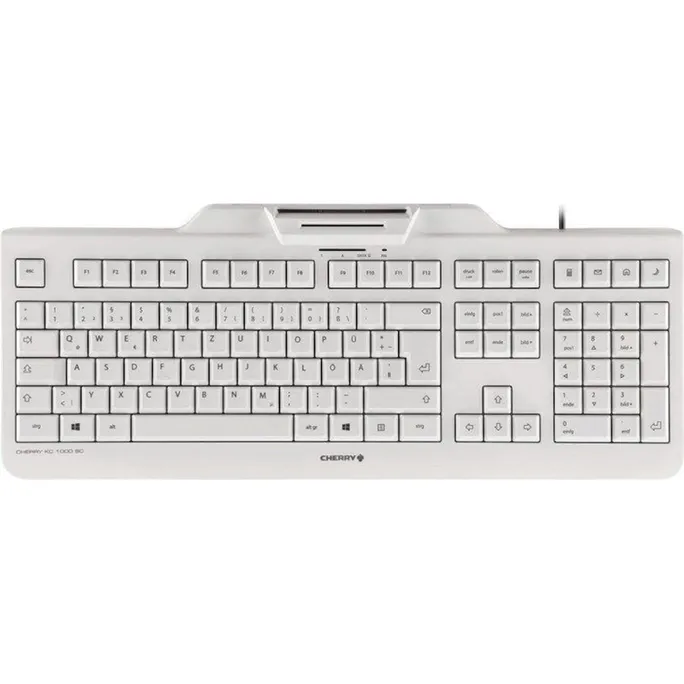 Cherry KC 1000 SC Keyboard mit Smart Card Reader USB PN Layout weiß-grau