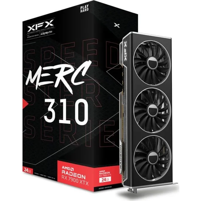 XFX Speedster MERC310 Radeon RX 7900 XTX Black Edition Gaming Grafikkarte 24GB GDDR6