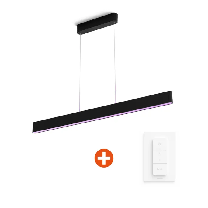 Philips Hue White & Color Ambiance Ensis Pendelleuchte sw, inkl. Dimmschalter V2