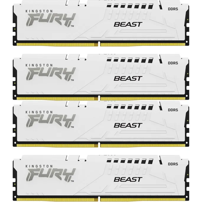 64GB (4x16GB) KINGSTON FURY Beast White XMP DDR5-6000 CL40 RAM Speicher Kit