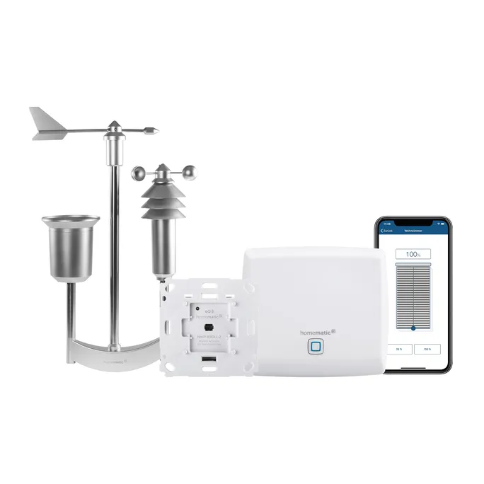 Homematic IP Starter Set Wetterstation Pro • mit Messdatenerf. • Rollladenaktor • Access Point