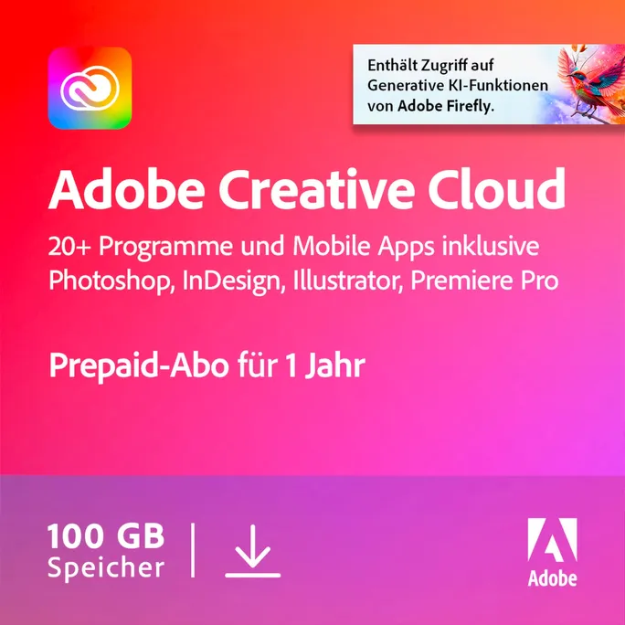 Adobe Creative Cloud All Apps | Download & Produktschlüssel | inkl. Norton-Virenschutz