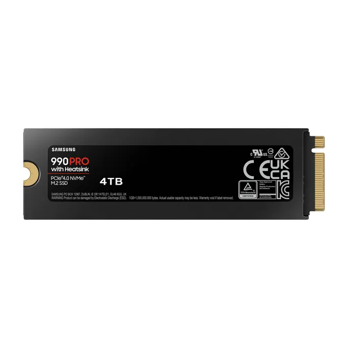 Samsung 990 PRO NVMe SSD 4 TB M.2 PCIe 4.0 3D-NAND TLC mit Kühlkörper