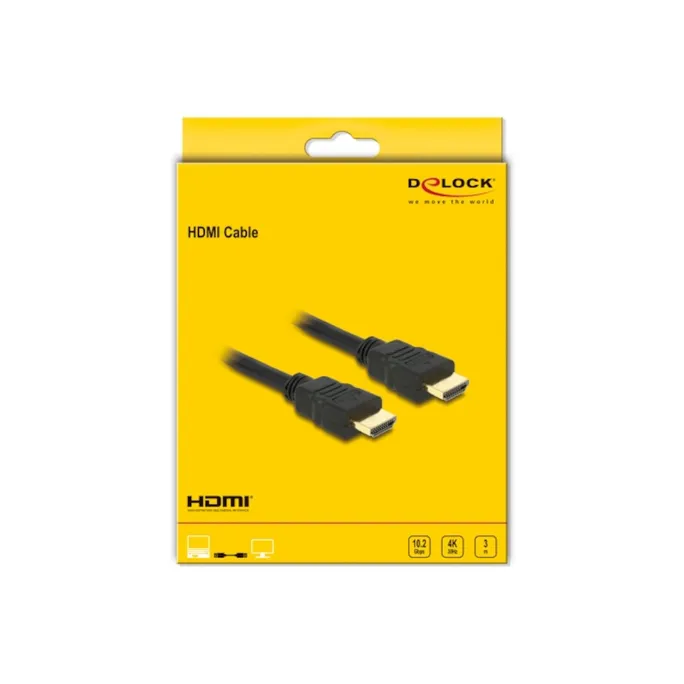 DeLOCK Cavo HDMI 1.4 3m Alta Velocità | Collegamento Full HD 1080p Audio E Video