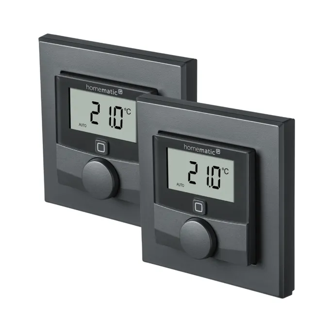 Homematic IP Wandthermostat mit Luftfeuchtigkeitssensor anthrazit • 2er Pack