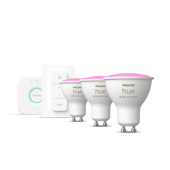 Philips Hue Starter Set White & Col. Amb. GU10 3x350lm & Dimmschalter