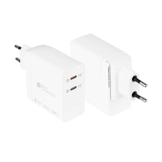 GC USB-Schnellladegerät 140W GaN-Technologie, 2x USB-C, PD 3.1, QC 5.0, PPS weiß