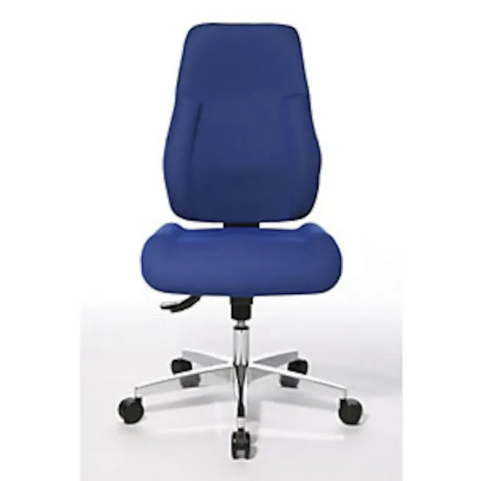Topstar Operator-Drehstuhl mit Polster-Rückenlehne, Bezug blau