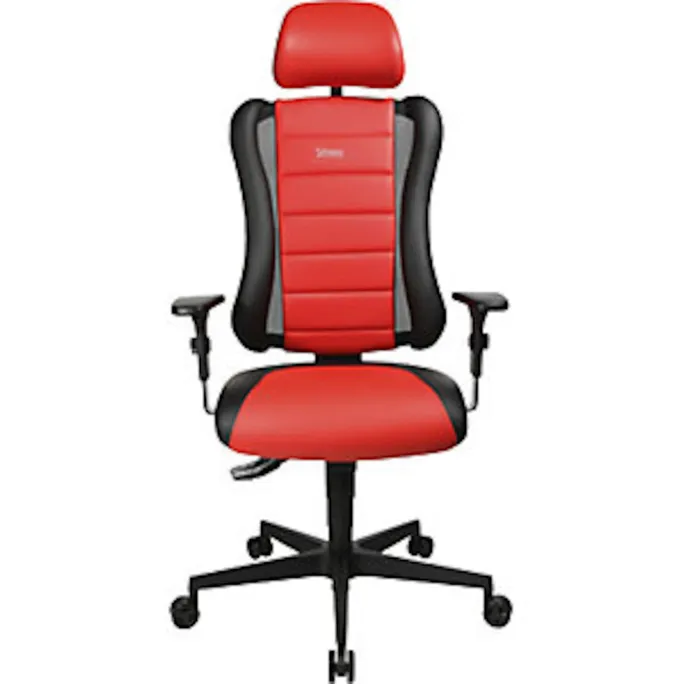 Topstar Bürodrehstuhl SITNESS RS, inkl. Kopfstütze und Armlehnen, schwarz / rot
