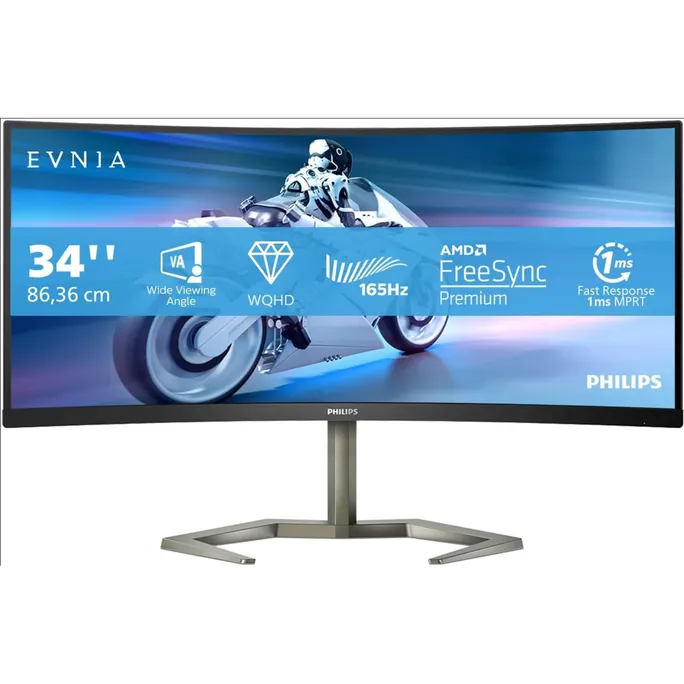 Philips Evnia 34M1C5500VA 86,4cm (34") UWQHD VA Gaming Monitor Curved 21:9 HDMI/DP 165Hz 1ms (MPRT)