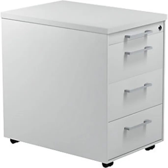 Schubladencontainer auf Rollen, 579x600mm, 3 Schubl., lichtgrau