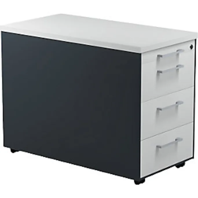 Schubladencontainer auf Rollen, 579x800mm, 3 Schubl., anthrazitgrau/lichtgrau