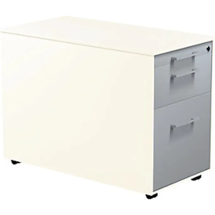 Schubladencontainer auf Rollen, 570x800mm, 1 Materialschub, reinweiß/alu
