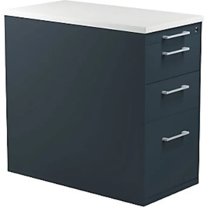 Schubladencontainer m.Sockel, H 720, 2 Schübe, 1 Hängereg., anthrazit-/lichtgrau