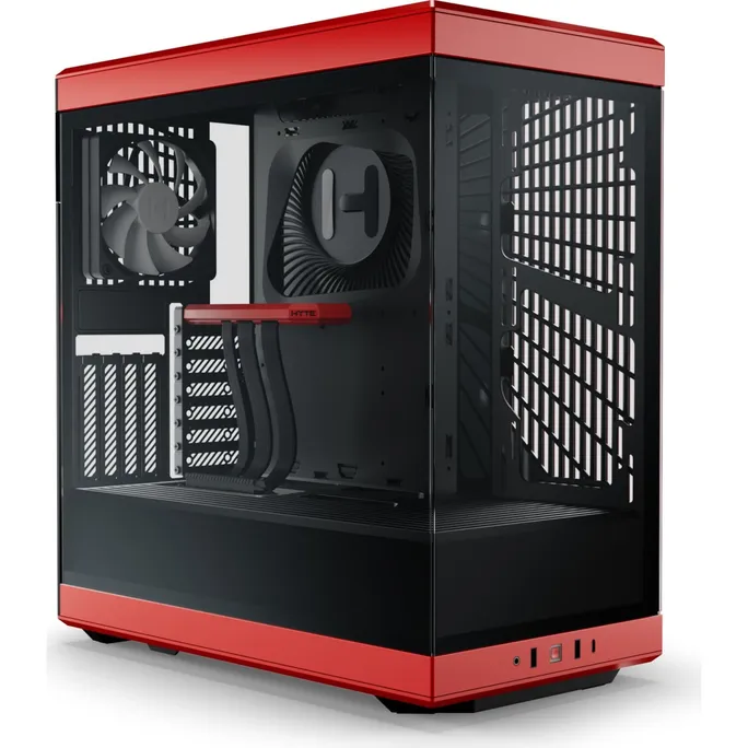 HYTE Y40 Red Black ATX Midi Tower Gaming Gehäuse rot/schwarz, Seitenfenster