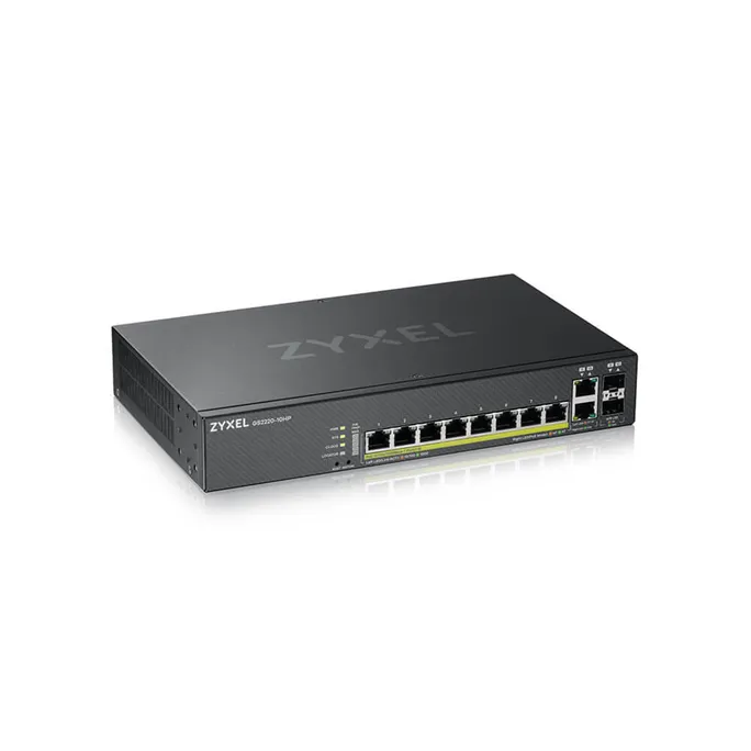 ZyXEL GS2220-10HP 8-Port + 2x SFP/Rj45 Gigabit L2 managed PoE+ Switch, 180W