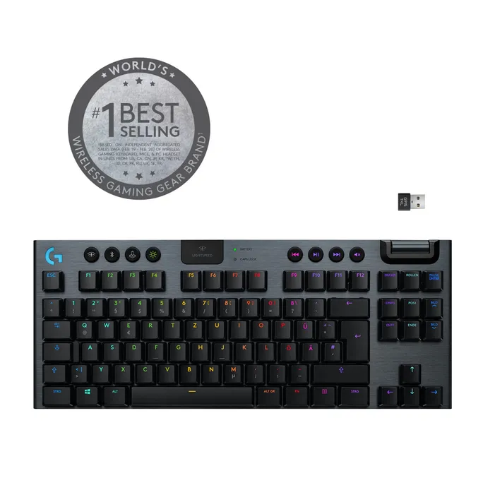Logitech G915 TKL LIGHTSPEED Linear Kabellose Mechanische RGB Gaming Tastatur