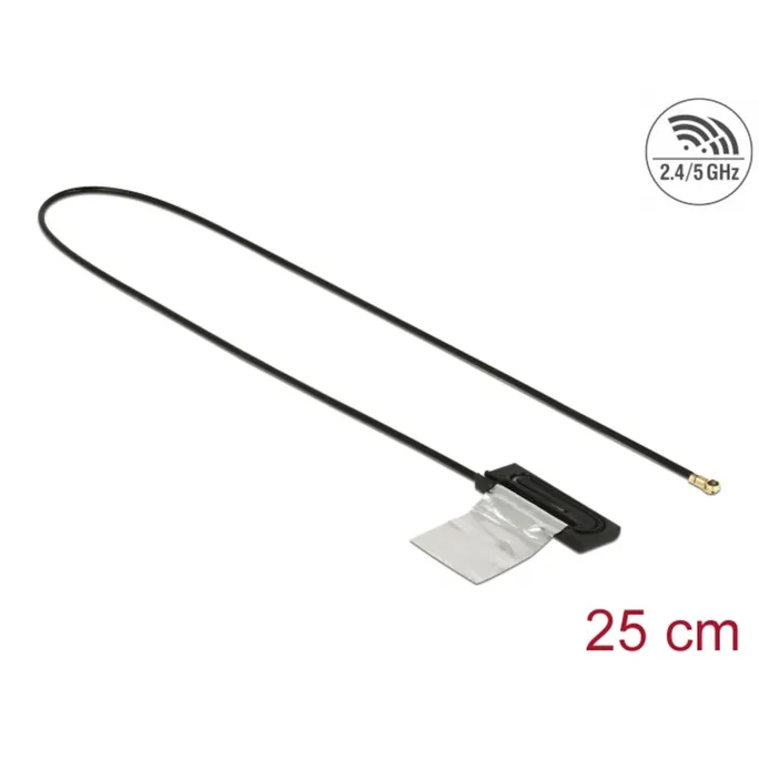 Delock Dualband WLAN WiFi 6 Antenne I-PEX Inc., MHF® 4L Stecker 1 dBi 25 cm CCD