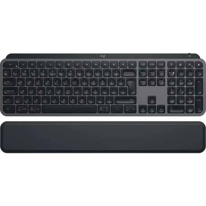 Logitech MX Keys S Graphite US International + MX Palm Rest Bundle