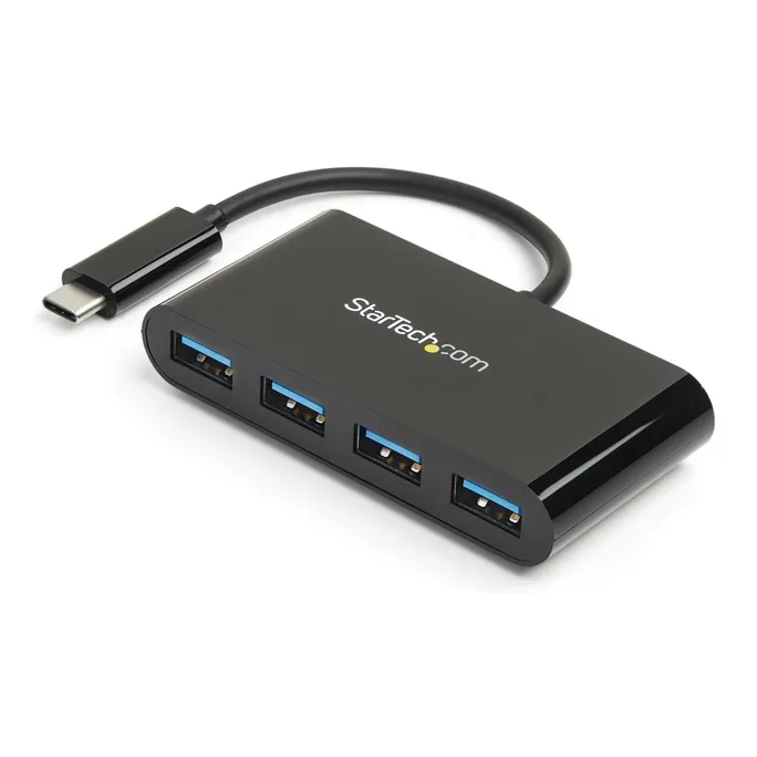 StarTech.com 4 Port USB 3.0 Hub 4x USB-A USB 3.2 Gen 1 (3.1 Gen 1), integrierte Kabel