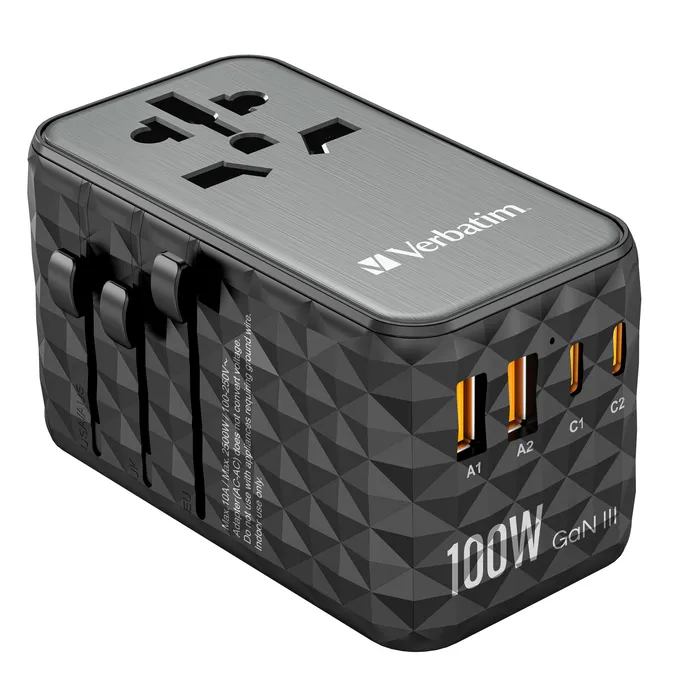 Verbatim 32121 GaN III-Universal-Reiseadapter 100W