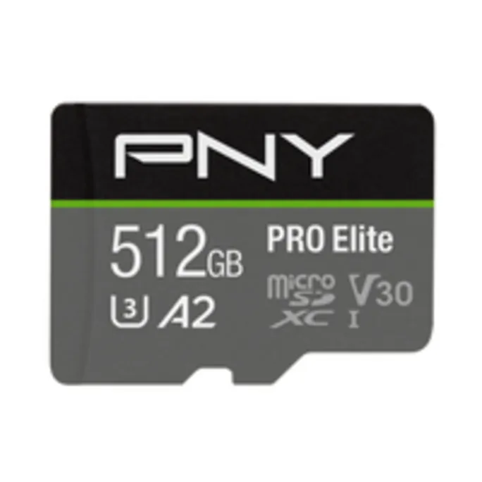 PNY PRO Elite 512 GB microSDXC Speicherkarte (C10, Class 3 (U3), 100 MB/s - 90 MB/s)