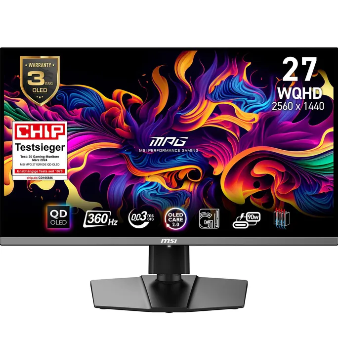 MSI MPG 271QRXDE QD-OLED 67cm (26,5") QHD Gaming Monitor 16:9 DP/HDMI/USB-C PD90W 360Hz