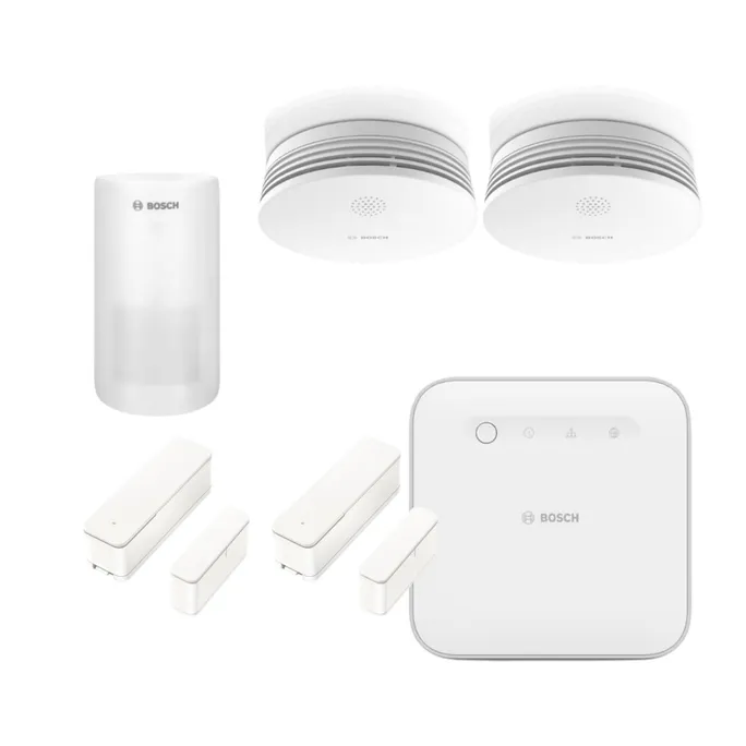 Bosch Smart Home Starter Set Alarm • Rauchmelder/Alarmsirene • Bewegungsmelder • Kontakte
